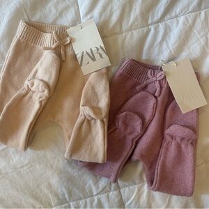Zara Knit Baby Leggings - Pink